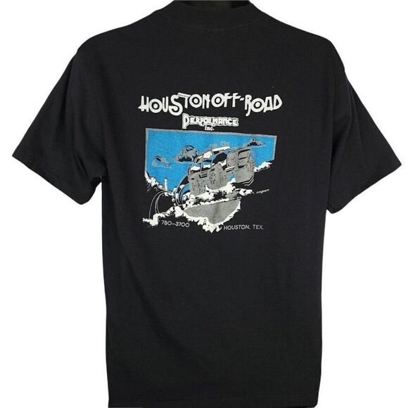 Houston Off Road T Shirt Vintage 80s Four Wheeling 50/50 Made In USA Mens Size M - Picture 1 of 8